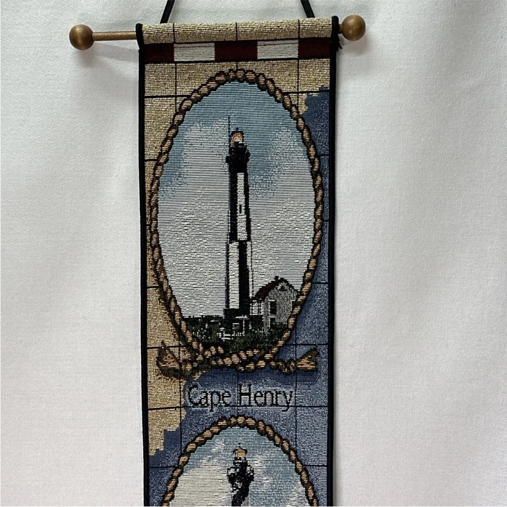 Tapestry/Bell Pull Nautical 3 Lighthouses of South East-Augustine 6.75X41